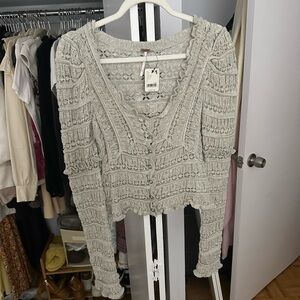 Free people gray knit top